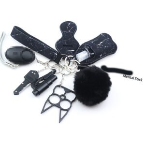 10pcs Personal Security Alarm Women Self-Defence Keychain Set Multi-Function Keyring Girl's Safety Self Protection Guard Gift