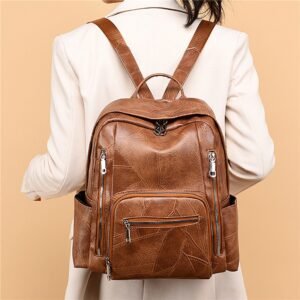 Elegant Bagpack Women Leather Backpack High Quality Female Shoulder Bag Casual Backpack Purse School Bag For Teenager Girls 2021