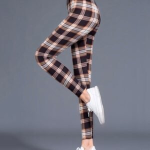 Plaid Leggings Women Sexy Pants Push Up Leggings Fashion Fitness Leggins Gym Sporting High Waist Trousers