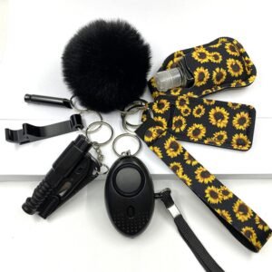 Self Defense Keychain Alarm Personal Set Alarm Key chain Security Self Protection Security Alarm Key Ring For Girls Women