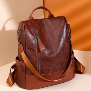 Women Classic Backpack Purses Soft PU Leather Bagpack for Female Luxury Designer Anti-theft Travel Shoulder Sac School Book Bag